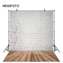 Fondo fotográfico con pared de ladrillo blanco, telón de fondo para estudio fotográfico, suelo de madera para recién nacidos, accesorios de fotografía 2024 - compra barato