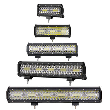 Barra de luz de led em linha, combo barras com 3 fileiras de luz, 60w, 120w, 180w, 240w e 300w, 12v, 24v, para caminhonete, suv, atv, 4wd, 4x4 2024 - compre barato
