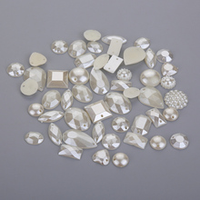 TPSMOC 100pcs Mix Size Ivory color Mixed design Sewing Flatback pearl beads Sew-On Garment,DIY The doll Clothes 2024 - buy cheap