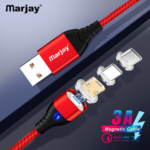 Магнитный кабель Marjay Micro usb type C адаптер быстрой зарядки для телефона Microusb type-C магнитное зарядное устройство usbc для iphone samsung xiaomi 2024 - купить недорого