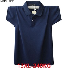 men plus size big summer t-Shirts turn-down collar 8XL 9XL 10XL 11XL 12XL cotton short sleeve tees loose 58 60 62 64 66 68 70 72 2024 - buy cheap