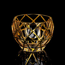 Czech Republic Bohemia Style Whiskey Glass Trace Gold Unique Shape Bird Nest Prismatic Chivas Wine Glasses Cup Vasos De Cristal 2024 - buy cheap