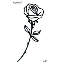 Black Littler Rose Fake Tattoo Tatuajes Tatuagem Body Art Waterproof Temporary Tattoo Sticker Flowers Tatoo Temporary Stickers 2024 - buy cheap