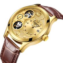 GUANQIN New 2019 watch men Mechanical Automatic top brand luxury clock men waterproof skeleton Double movement Gold Men watches 2024 - buy cheap