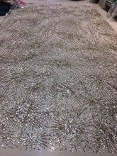 5 yards glued glitter lace fabric on sale ZH-7207 embroidery mesh material for evening dress 2024 - buy cheap