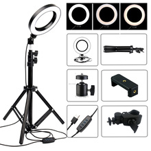 Camera Light Photo Studio Phone Video Youtube LED Ring Light 3200-5500K Photography Lighting Dimmable Ring Lamp With 1.2M Tripod 2024 - buy cheap