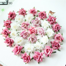 YO CHO 100 шт роза искусственный цветок голова шелк свадьба белый розовый пион поддельные цветы красные искусственные головки цветов микс DIY цветок 2024 - купить недорого
