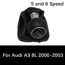 Perilla de cambio de velocidad de 5 velocidades y 6 perillas de cuero para cambio de marchas, para Audi A3 8L 2000 a 2003, perilla de cambio de marchas Manual 2024 - compra barato