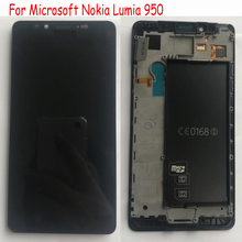 Оригинал для Microsoft Nokia Lumia 950 RM-1104 LCD дисплей Сенсорная панель экран дигитайзер в сборе + рамка мобильный датчик 2024 - купить недорого