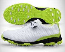 Pgm 2021 novos sapatos de golfe dos homens sapatos esportivos à prova dwaterproof água masculino botões fivela cadarço respirável anti deslizamento tênis de treinamento masculino-na gol 2024 - compre barato
