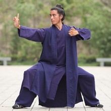 High Quality Kung Fu Tai Chi Uniform Linen Wudang Taoist Robe Shaolin Monk Robe Suit Mens 3 Pieces Martial Arts Uniforms Clothes 2024 - buy cheap
