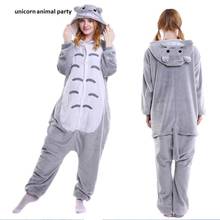 Adult Flannel Lovely Totoro Unisex Pajamas Cosplay Costume Animal Nightwear Onesie Sleepwear Kigurums  Winter Anime Pajamas 2024 - buy cheap