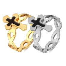 High Quality Stainless Steel Cross Rings For Women Circle Engagement Fashion Jewelry Rings For Male Party Gift 2024 - buy cheap