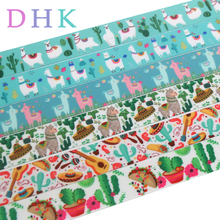 DHK 7/8 ''10 ярдов Альпака Мексика Кактус Печатный grosgrain ленточный аксессуар бант для волос украшение головной убор оптовая продажа OEM B1723 2024 - купить недорого