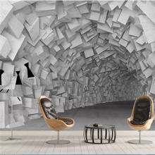Papel de pared de beibehang personalizado para sala de estar, murales de dormitorio 3D simples, tridimensionales, geométricos, construcción de pared de salón 2024 - compra barato
