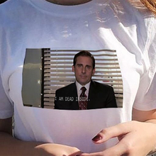Забавная женская футболка в стиле Харадзюку с надписью «I Am Dead Inside», модные футболки с изображением офиса, Майкла Скотта, гранж, женская футболка с графическим принтом 2024 - купить недорого