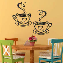 1Sheet Coffee Cups Cafe Tea Wall Stickers Art Vinyl Decal Pub Restaurant Kitchen Decor Modern DIY Removeable 2024 - buy cheap