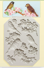 Yueyue силиконовая форма для поделок, птиц и цветов, форма для помадки, инструменты для украшения тортов, форма для шоколадной мастики 2024 - купить недорого