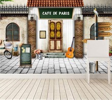 Custom 3d murals,Retro nostalgia cafe at the door wallpaper,bar coffee shop living room sofa TV wall bedroom papel de parede 2024 - buy cheap