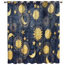 Sol lua planeta universo e céu da marinha quarto cortinas grande janela decoração do banheiro ao ar livre tecido decoração crianças janela 2024 - compre barato