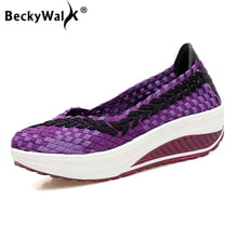 BeckyWalk Platform Women Shoes Summer Slip On Woven Sneakers Women Casual Shoes Thick Bottom Comfortable Female Shoes WSH2916 2024 - buy cheap