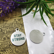 Dijes de acero inoxidable "Stay Strong", 5 estilos para elegir, dijes DIY para collar y pulseras, 10 Uds. 2024 - compra barato