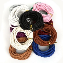 Cuerda de cáñamo trenzada de cuero, cuerda de cáñamo multicolores de 4mm para hacer joyería DIY, pulsera y collar, 5 m/lote 2024 - compra barato