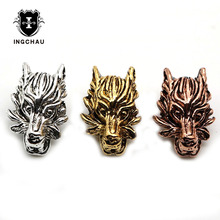 10pcs/lot Antique Gold-Color Wolf Head Beads Zinc Alloy Spacer Bead Metal Charms for Jewelry DIY Making  N2-3 2024 - buy cheap