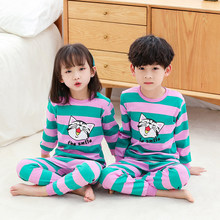 Pijama infantil de 2 a 13 anos, pijama de inverno 100% algodão para meninos e meninas, roupa de dormir para crianças 2024 - compre barato