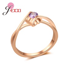 Wedding Ring For Women Man Concise Classical Multicolor Mini Cubic Zirconia Rose Gold Color Fashion Jewelry Factory Price 2024 - buy cheap
