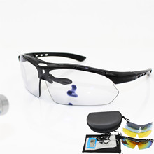 Фотохромные велосипедные очки, поляризованные солнцезащитные очки, велосипедные очки для спорта на открытом воздухе, велосипедные очки UV400 с 5 линзами, очки для бега 2024 - купить недорого