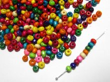 500 Mixed Color 4mm Round Wood Beads~Wooden 2024 - buy cheap