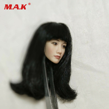 1/6 Scale Pale Asian Beauty Girl Head Sculpt with Long Black Hair for 12'' Pale Woman Action Figure Body Accessory 2024 - buy cheap