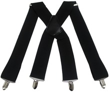 Winfox Vintage  4 Clip Elastic Male Suspenders Black White 5cm Wide Men's Suspenders Braces 2024 - buy cheap