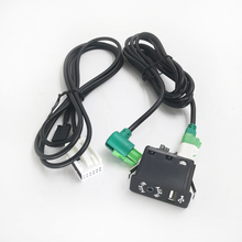Biurlink 2 X estilos AUX-IN interruptor USB macho de Panel mazo de cables de Audio AUX Cable para BMW E60 E61 E63 E64 E66 E81 E82 E70 E90 2024 - compra barato