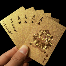 Golden Playing Cards Deck gold foil poker set Magic card 24K Gold Plastic foil poker Durable Waterproof Cards magic 81150 2024 - buy cheap