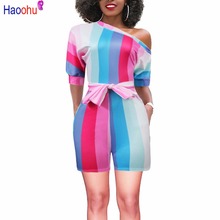 HAOOHU Playsuits Sensuais tarja Macacão de Verão 2018 Novas Mulheres Macacão Macacão Bodycon Casual Um Pieece Praia Bodysuits 2024 - compre barato