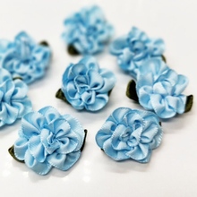 Hl 30 pçs fita azul flores apliques artesanais cabeça vestuário decoração do casamento diy costura artesanato a986 2024 - compre barato