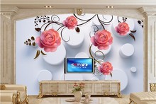 Custom mural papel de parede,Simple pattern of roses wallpaper,hotel living room bedroom TV sofa wall wallpaper for walls 3d 2024 - buy cheap