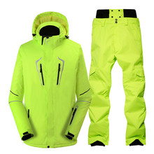 Jaqueta de esqui masculina de qualidade ao ar livre inverno à prova de vento à prova dwindproof água conjunto de terno de esqui super quente + calças bib à prova de neve 2024 - compre barato