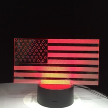 Luz LED nocturna creativa para decoración del hogar, 7 gradientes coloridos, atmósfera Visual 3D, Bandera de EE. UU., lámpara de mesa por USB, mesita de noche, regalo 3D-975 2024 - compra barato
