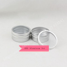 Pote de alumínio com janela clara 40g, recipiente de embalagem cosmética profissional de 40cc 4/3oz 2024 - compre barato