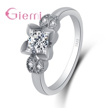 100% Ture Love Exquisite Chic Austrian Crystal Rings for Wedding & Bridal Female Jewelry 925 Sterling Silver Bague 2024 - buy cheap