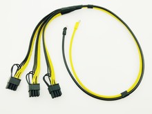 10 piezas PSU Cables de alimentación PCI e Molex 8pin a 3 PCI-e 8 p 6 + 2pin PCI Express cable de cinta del divisor de potencia interno 12AWG + 18AWG 2024 - compra barato