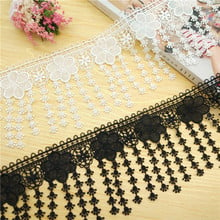 3Yards/lot Black white 9CM Water Soluble Embroidery African Lace Frinnge Tassel Trim Guipure Ribbon Sew Clot RS1157 2024 - buy cheap