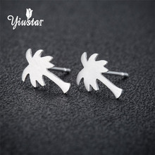 Yiustar Summer Tree Engraved Earrings Seaside Style Stud Coconut Palm Tree Wooden Earring Handmade Earring For women 2024 - buy cheap