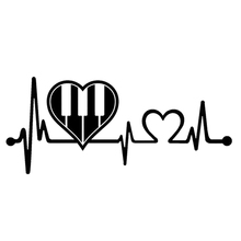 Piano Heartbeat Decal Sticker Marching Band Guitar Art Painting Car Stickers Vinyl Decor Decals 2024 - buy cheap