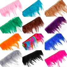 10m/lot 15 Colors Chicken Rooster Tail Feather Natural Cock Feathers Trim Fringe Ribbon Lace Plume Clothing Wedding Decoration 2024 - buy cheap