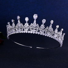 Accking Trendy Luxury Romantic  Wedding Bridal Bridesmaid  Cubic Zirconia Big tiara crown headband 2024 - buy cheap