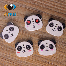 Wholesale/Retailed 100Pcs/Lot Lovely Panda Painting Wooden Painting Buttons For Children Clothing Diy Gift Decoration Card 2024 - buy cheap